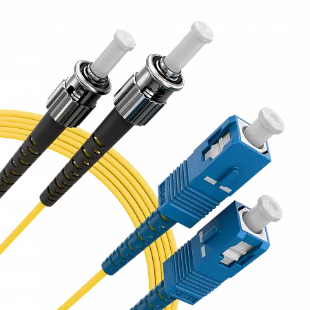 Шнур оптический переходной (патч-корд) LANMIR двойной одномодовый SM 9/125 OS2 SC/UPC-ST/UPC LSZH нг(А)-HF 2 м желтый