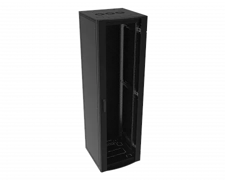Шкаф телекоммуникационный напольный МИКсистем серия ECO+ 19" 18U 600*600 дверь перфорация черный